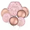 Premium Blush Birthday Foil Balloon Bouquet, 7pc