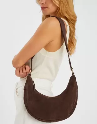 Suede Sling Crossbody Bag
