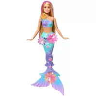 Barbie Flower Magic Mermaid Toy Doll With Surprise Blooming Flowers Feature & Pearl Headband Accessory