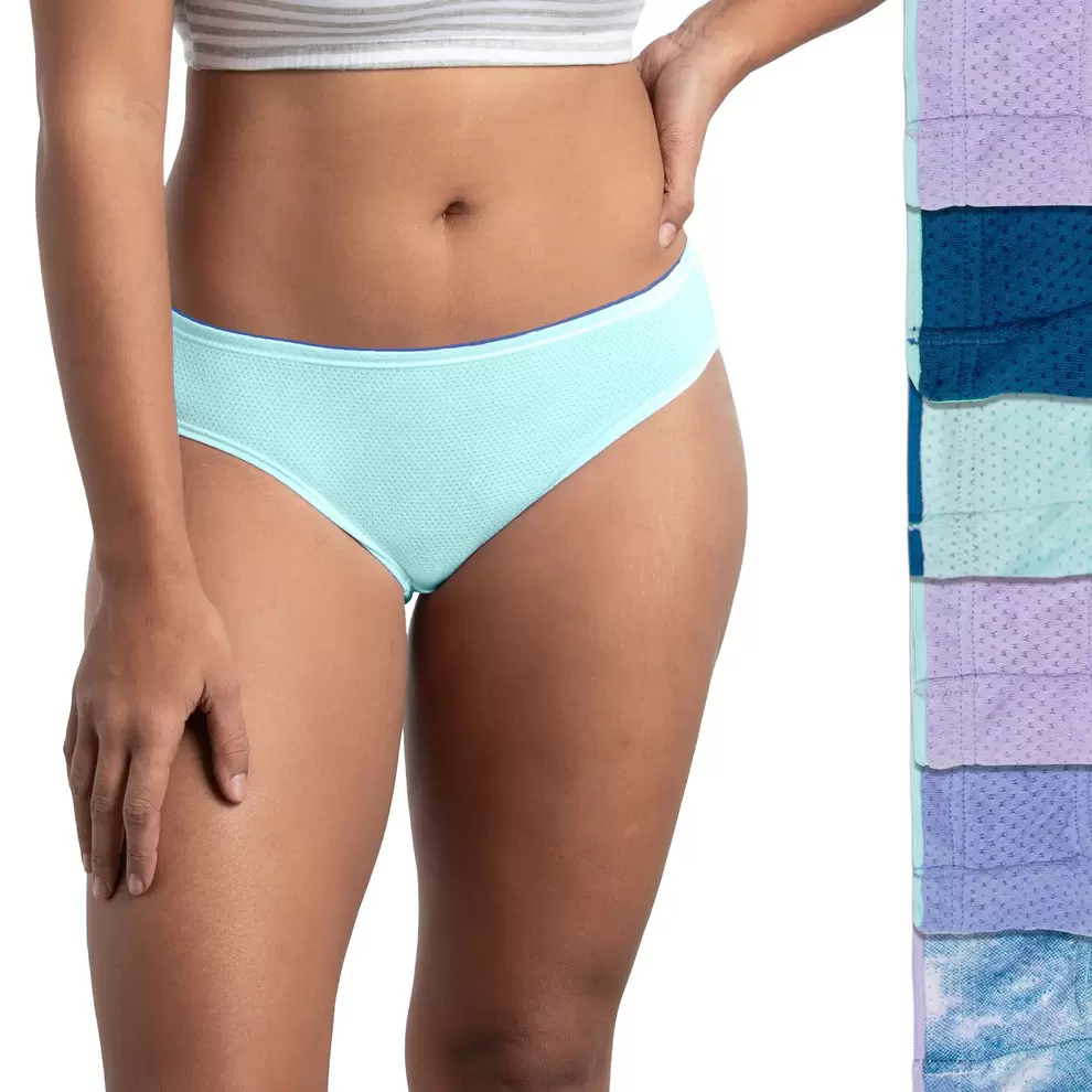 Women's Fruit of the Loom® Breathable Micro-Mesh Bikini Panty 6-Pack Set 6DBMBKK
