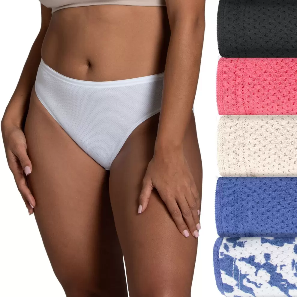 Women's Fruit of the Loom® Breathable Micro-Mesh High Waisted Panty 6-Pack Set 6DBMHCK