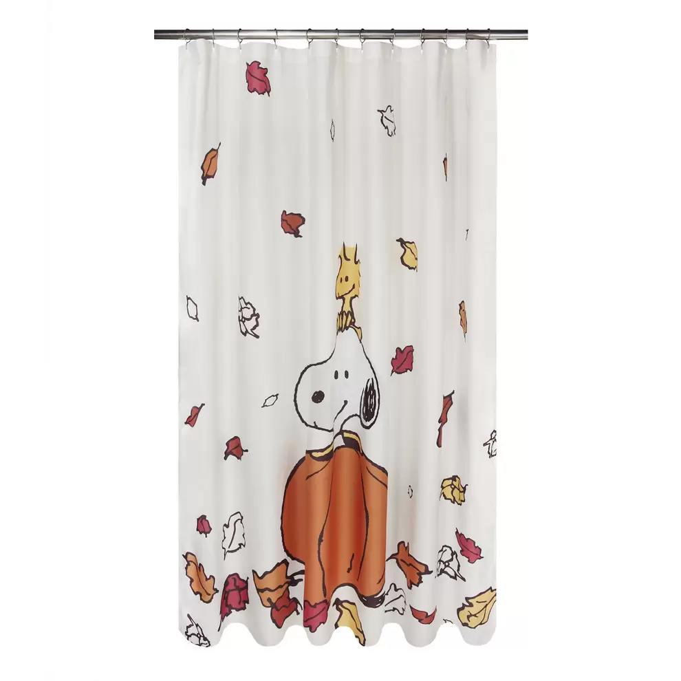 Celebrate Together™ Fall Peanuts Snoopy & Woodstock Halloween Pumpkin Shower Curtain