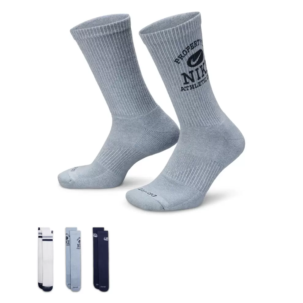Men's Nike 3-Pack Everyday Cushioned Crew Socks