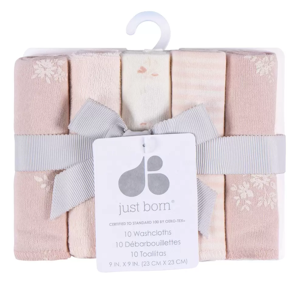 Just Born Baby 10-Pack Washcloths
