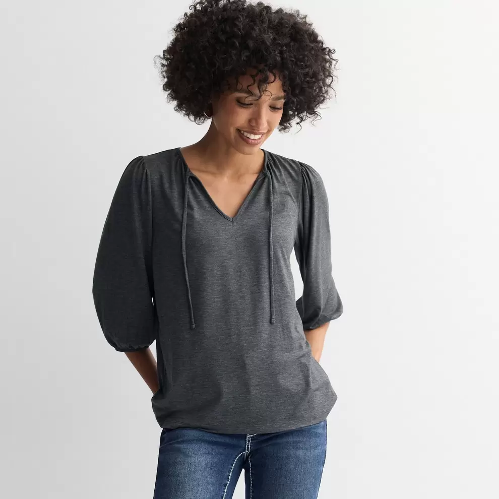 Women's Apt. 9® Ribbon Detail V-Neck Top