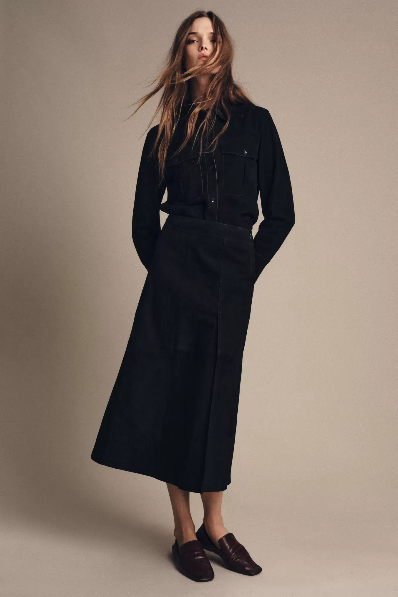 ZW COLLECTION LIMITED EDITION SUEDE LAYERED SKIRT