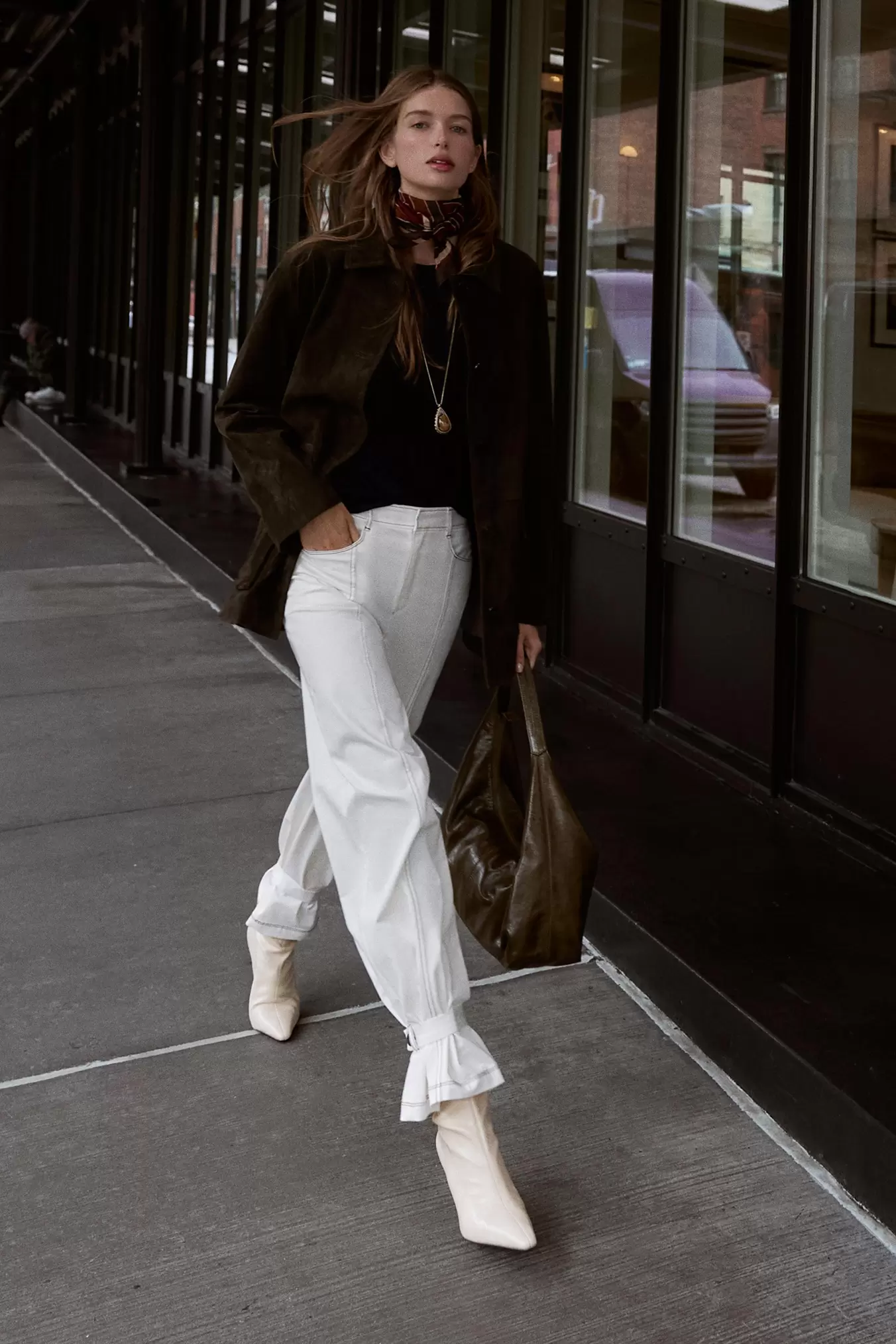 CONTRAST STITCH PANTS