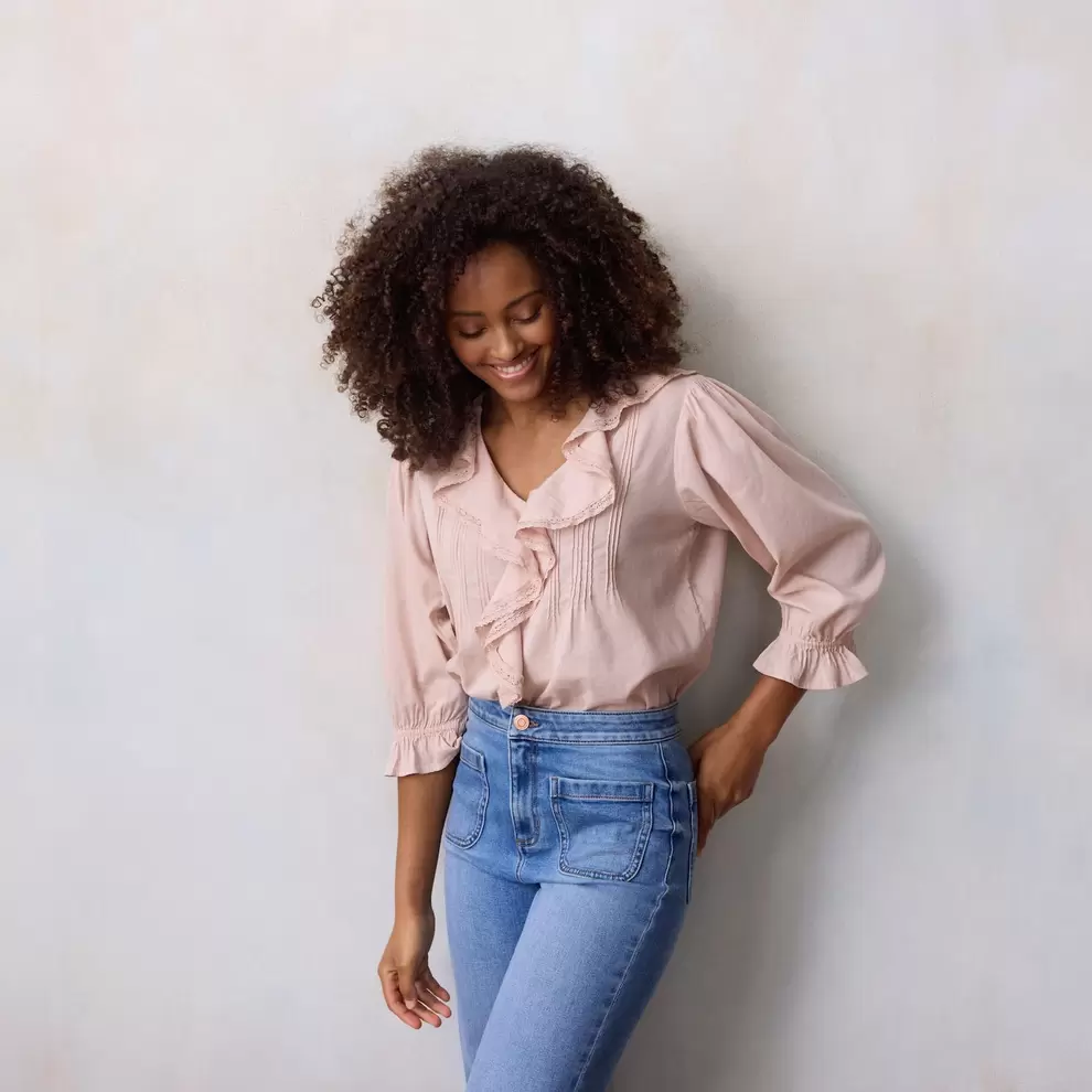 Women's LC Lauren Conrad Ruffle Front Blouse with Tucks