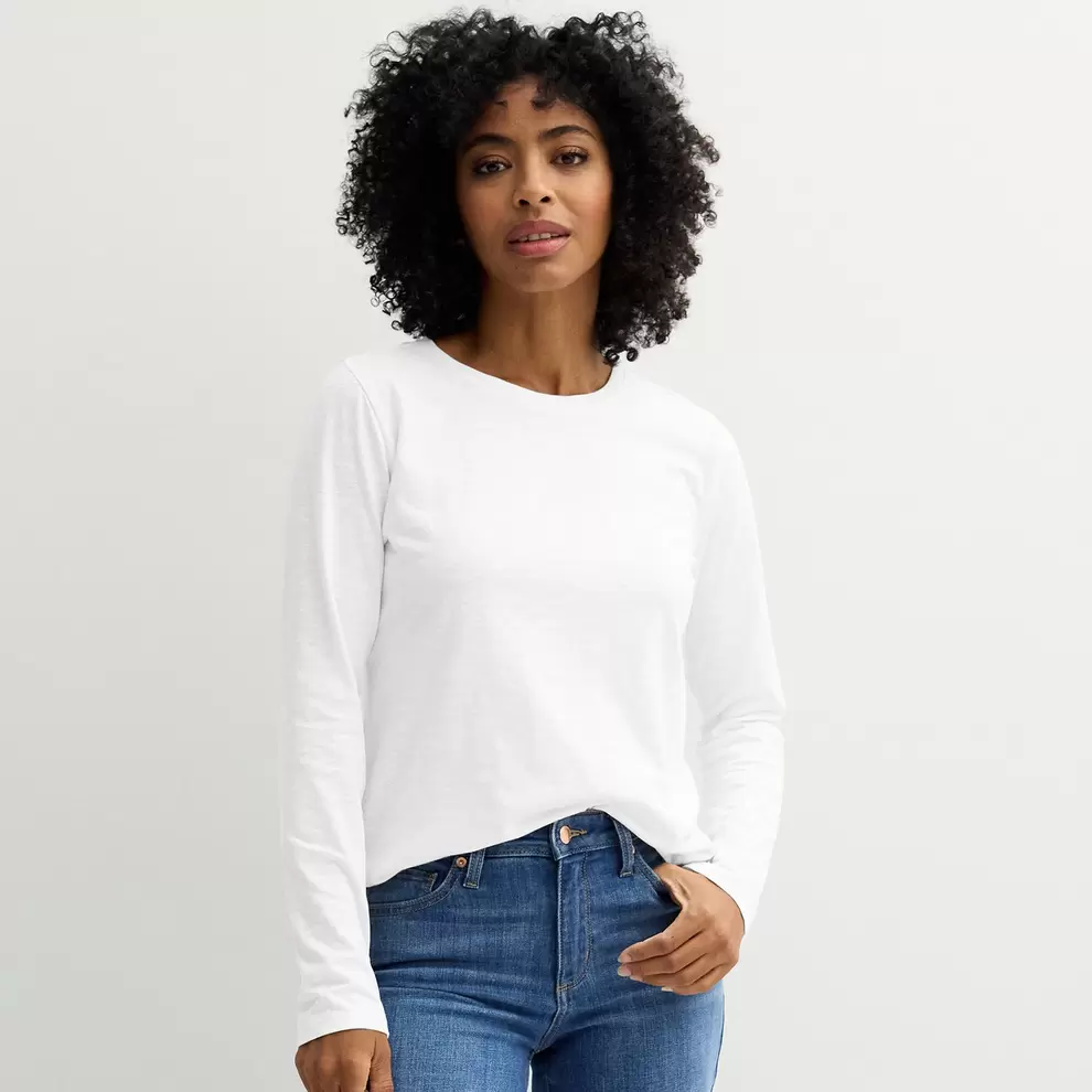 Women's Sonoma Goods For Life® Everyday Long Sleeve Crewneck Tee