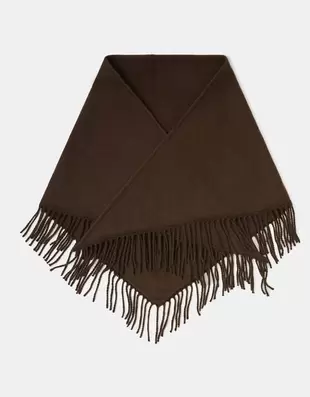 Large Tassel Knit Triangle Scarf