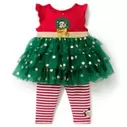 Santa Minnie Mouse Holiday Dress and Leggings Set for Baby
