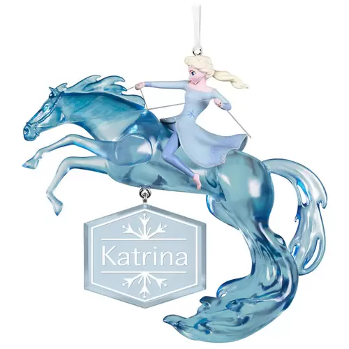Disney Frozen 2 Elsa and Nokk Personalized Ornament, Custom Text