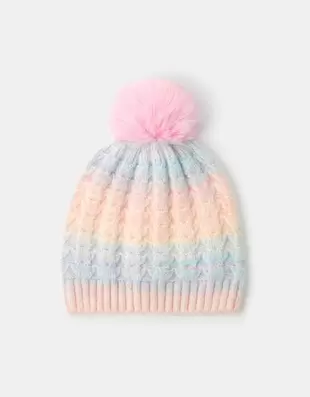 Girls Ombré Bobble Beanie Hat Multi