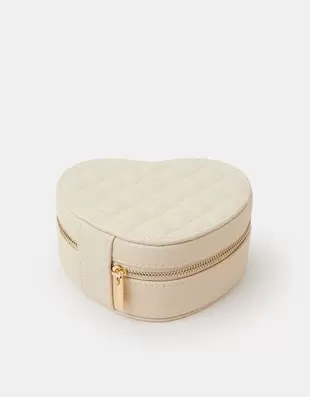 Quilted Heart Travel Jewellery Box