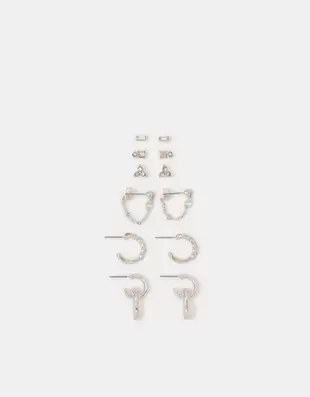 6-Pack Pavé Hoop & Stud Earrings