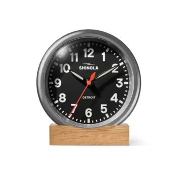 6" Runwell Clock - Tumbled Zinc/Black 6" Runwell Clock