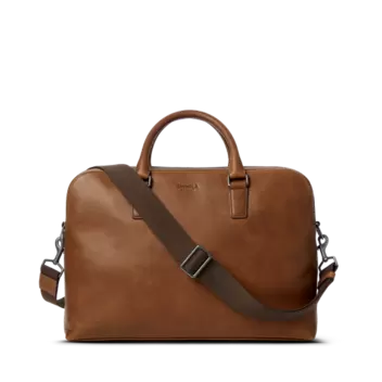 Double Zip Briefcase - Medium Brown Double Zip Briefcase