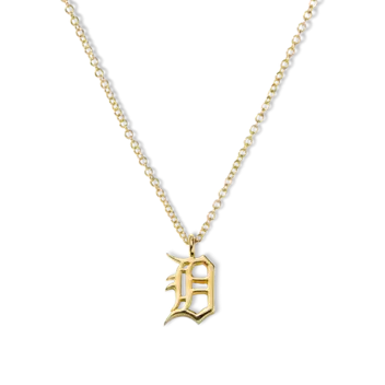 Detroit "D" Charm Necklace - Yellow Gold Detroit "D" Charm Necklace