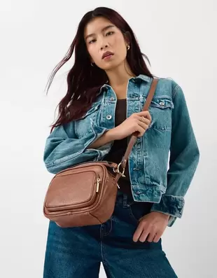 Boxy Crossbody Bag Tan