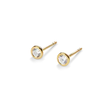 1/4 Carat Round Diamond Bezel Studs - Yellow Gold 1/4 Carat Round Diamond Bezel Studs