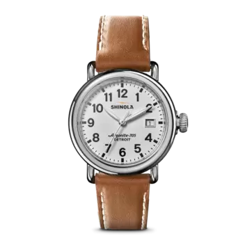 Runwell Watch - White Tan Leather Strap Runwell Watch