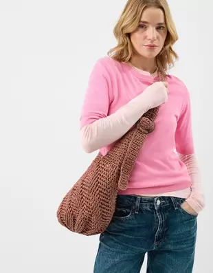 Slouchy Raffia Crossbody Bag