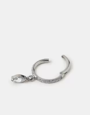 Marquise Drop Titanium Hoop Earring