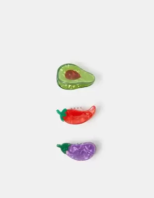 3-Pack Mini Fruit & Veg Claw Clips