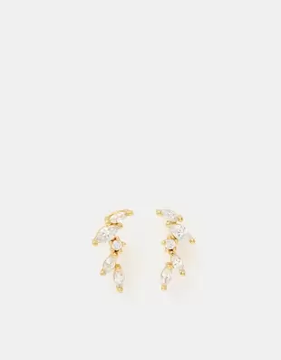 14ct Gold-Plated Mini Climber Stud Earrings