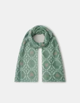 Lightweight Cross Stitch Heart Print Scarf