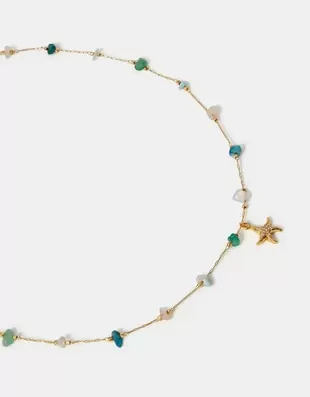 14ct Gold-Plated Semi Precious Pendant Necklace