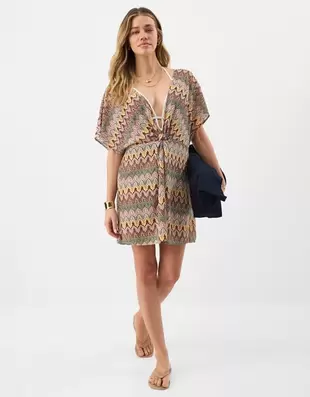 Crochet Mini Kaftan Natural