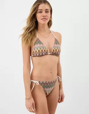 Crochet Triangle Bikini Top Natural