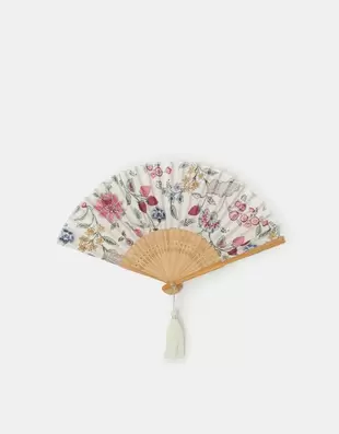 Floral Print Foldable Fan
