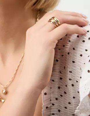 3-Pack Molten Rings Gold