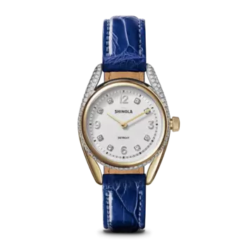 Diamond Derby Watch - Sapphire Alligator Strap