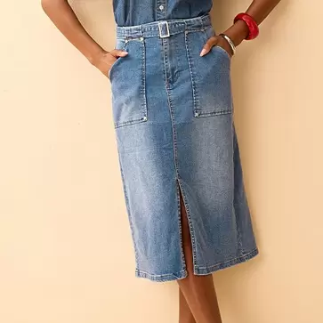 Ladies Denim Midi Skirt