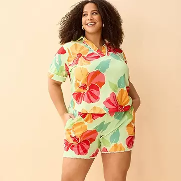Plus 2-Piece Floral Set