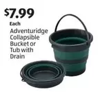Collapsible Bucket or Tub with Drain