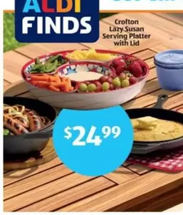 Crofton Lazy Susan Serving Platter with Lid