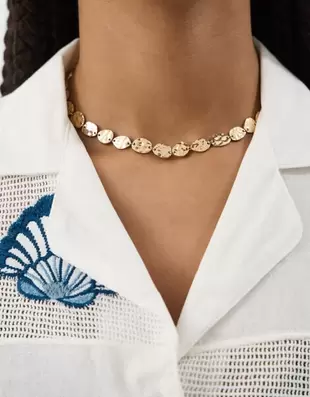 Textured Coin Necklace