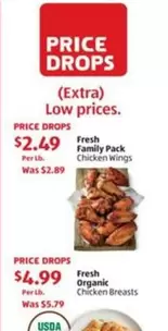 Fresh Family Pack Chicken Wings; Fresh Organic Chicken Breasts