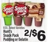 Hunt's - Snack Pack Pudding or Gelatin
