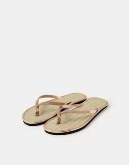 Sparkle Seagrass Flip Flops Gold