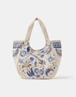 Celestial Embroidered Tote Bag