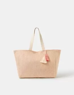 Woven Metallic Beach Bag