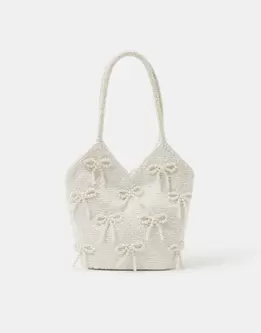 Pearl Bow Beaded Bridal Bag