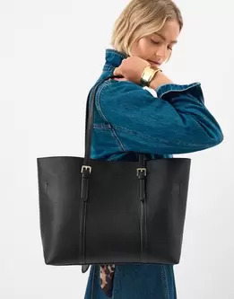 Buckle Strap Laptop Tote Bag