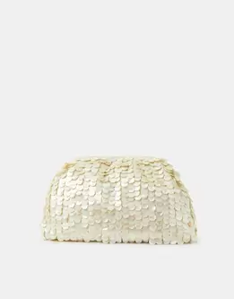 Pearl Shell Embellished Clutch Bag