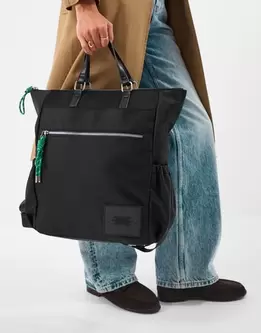 Olivia Top Handle Nylon Laptop Backpack Black